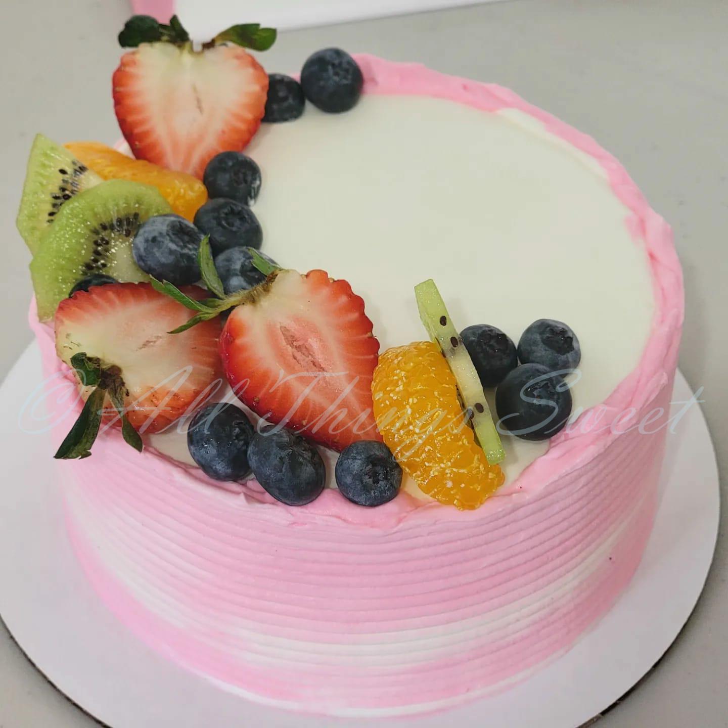 floral fault line graduation cake
